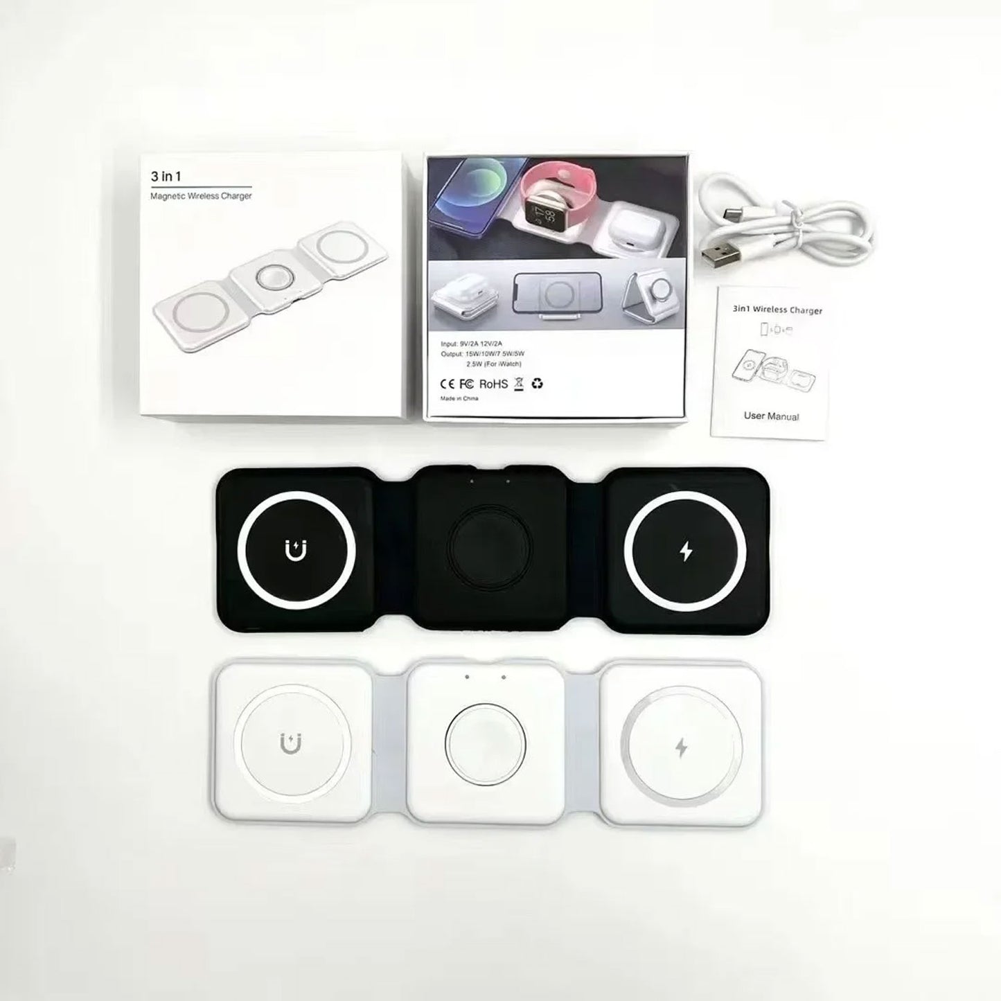 3 in 1 15W Fast Magnetic Wireless Charging